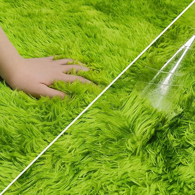 Green Tie-Dyed Rug for Living Room 5x8 Fluffy Area Rug Mat Bedside Throw Rug for Bedroom Kids Room Boys Teens Nursery Baby Dorm Office Home Decor Aesthetic Carpets