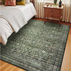 6x9 Area Rugs for Living Room Bedroom, Green Washable Non-Slip Carpet
