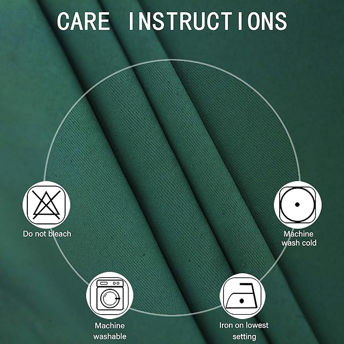 LEMOMO Green Blackout Curtains 34 x 84 Inch Length/Set of 2 Curtain Panels/Thermal Insulated Room Darkening Blackout Curtains for Bedroom