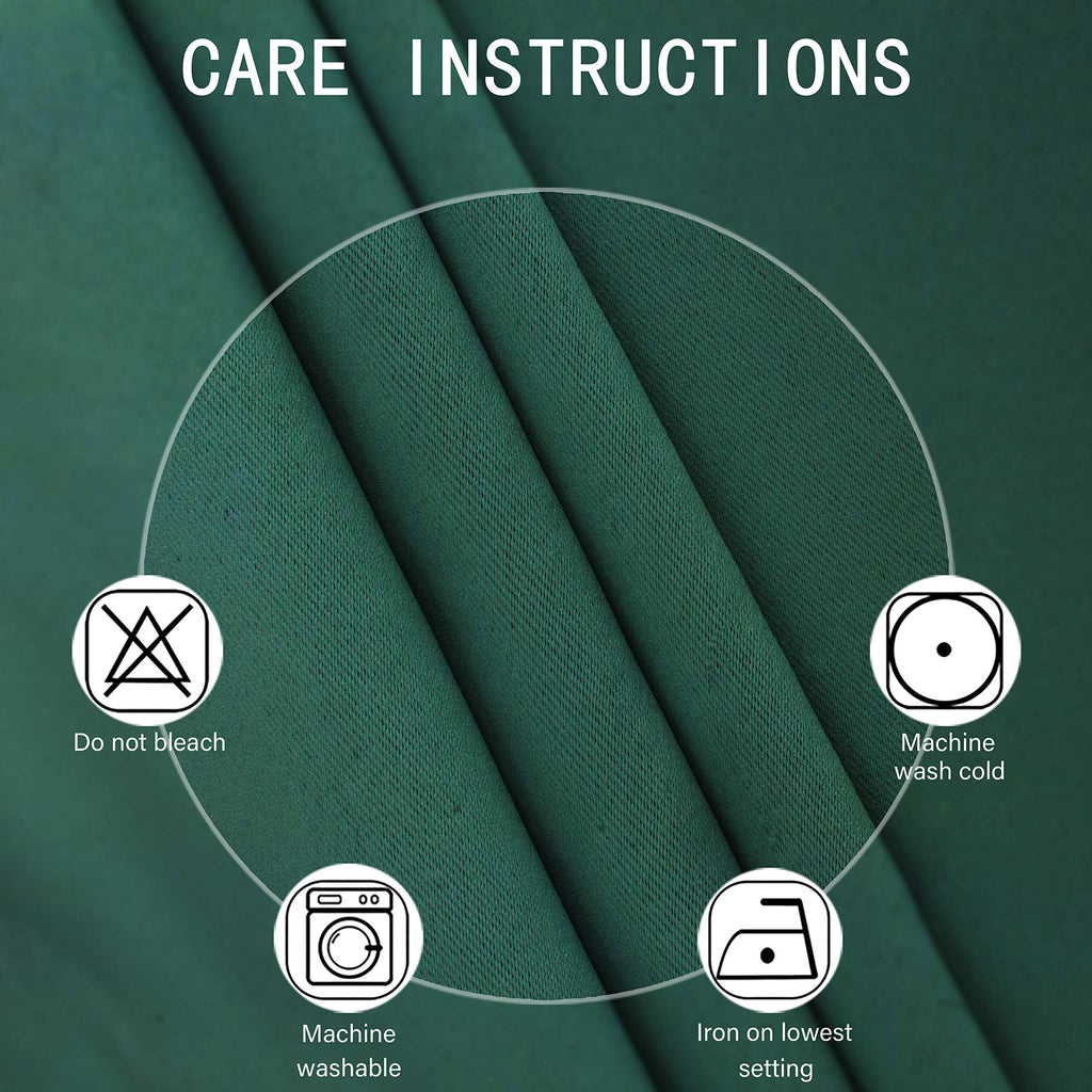 LEMOMO Blackout Curtains 66 x 95 inch/Dark Green Curtains Set of 2 Panels/Thermal Insulated Room Darkening Bedroom Curtains
