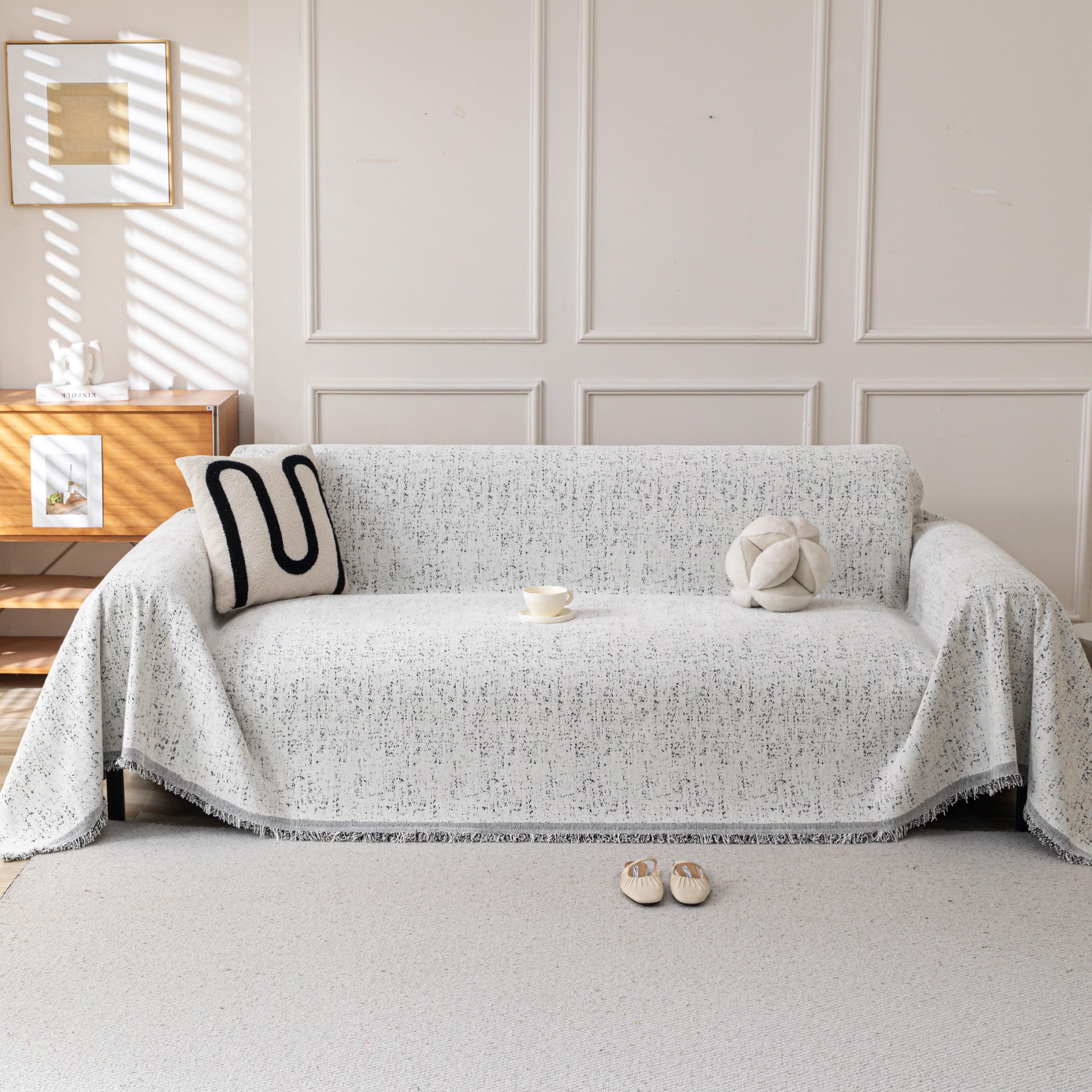 KaviKon Couch Cover for Sofa, Boho Sofa Covers Washable 4 Cushion for Dogs