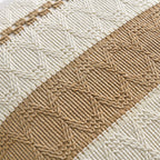 Fancy Homi Set of 1 Tan Neutral Decorative Throw Pillow Cover 20x20 Inch for Couch Bed Sofa, Aesthetic Modern Organic Farmhouse Boho Home Decor, Soft Cotton Cute Accent Macrame Woven Cushion Case