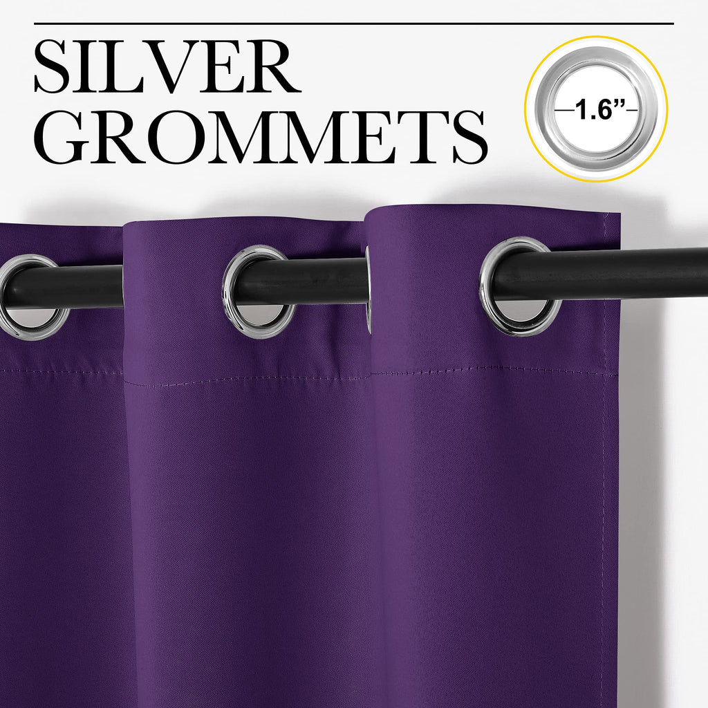 NICETOWN Royal Purple Blackout Curtains 120 inches Length for Living Room, 2 Panels, 55" Wide, Thermal Insulated Long Drapes for Large Window