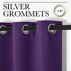 NICETOWN Royal Purple Blackout Curtains 120 inches Length for Living Room, 2 Panels, 55" Wide, Thermal Insulated Long Drapes for Large Window