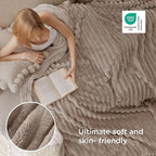 Bedsure GentleSoft Light Brown Fleece Blanket for Couch - Cozy Soft Blankets for Women, Cute Small Throws for Girls, 108x90 Inches