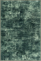 IOHOUZE Abstract Area Rugs 6x9 Ft Washable Rugs for Living Room, Non Slip Dining Room Rug, Printed Faux Wool Rugs for Bedroom, Floor Carpet for Office Nursery Playroom, Dark Green