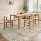 6x9 Rug for Living Room,Soft Low Pile Indoor Washable Rugs for Bedroom, Non-Slip Backing Vintage Large Area Rug, Printed Abstract Carpet(6'x9', Brown/Ivory)