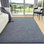 AROGAN Washable 5×7 Living Room Rug, Modern Area Rugs with Soft Memory Foam for Bedroom, Minimalist Non-Slip Indoor Floor Carpet for Dining Room Office Kids Playroom Decor, Navy Blue