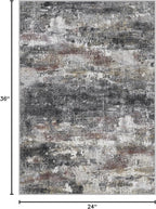 2x3 Rugs for Entryway Entrance Kitchen Bathroom, Machine Washable Modern Abstract Soft Area Rug, Indoor Floor Carpet with Non Slip Rubber Backing, Dark Gray