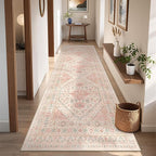 Kitchen Runner Rug Non Slip Washable 2.5x8, Soft Low Pile Entryway Rug Runners for Hallways,Carpet Runner for Living Room,Kitchen, Laundry, Bathroom(Pink,2.5'x8')