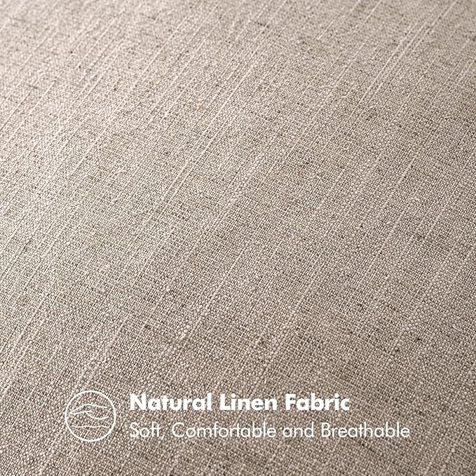 MIULEE Decorative Linen Euro Sham Pillow Covers 24x24 Inch Natural Linen Boho Farmhouse Neutral Couch Throw Pillows for Bed Pack of 2 Accent Modern Pillowcase Sofa Livingroom Home Decor