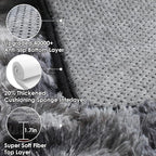 ONASAR 8x10 Area Rugs for Living Room, Tie-Dyed Dark Grey Fluffy Shag Large Bedroom Rug, Black Gray Soft Plush Thick Floor Big Indoor Carpet for Nursery Kids Boys Girls Teen Dorm Home Decor