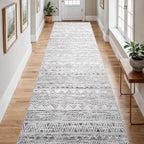 Ksrau 4x12 Runner Rug Washable Moroccan: Non Slip Hallway Floor Mat Grey