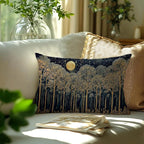 Rustic Dark William Morris Night Forest Moon Decor Pillow Covers 12x20,Vintage Gold Botanical Nature Landscape Decorative Throw Pillow Covers for Home Bedroom Living Room