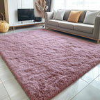 OLANLY 6x9 Machine Washable Large Area Rugs for Living Room, Bedroom, Soft Fluffy Shaggy Bedside Rug, Indoor Floor Carpet for Kids Girls and Boys, Dorms, Nursery, Home Decor Aesthetic, Blush