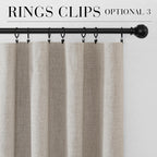 RYB HOME Natural Beige 100% Blackout Short Curtains 45 Inch Long