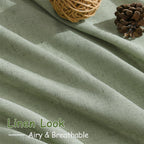 Extra Long Light Sage Linen Curtains 120 Inch for Living Room 2 Panels Set Rod Pocket Back Tab Soft Linen Window Drapes Semi Sheer Light Filtering Privacy High Ceiling Drapes for Farmhouse 52x120