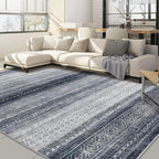 Nakagishi Boho 8x10 Area Rug Living Room Rugs Machine Washable Blue