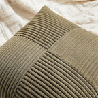 Fancy Homi 2 Packs Olive Green Lumbar Decorative Throw Pillow Covers 14x24 Inch for Couch Bed, Farmhouse Boho Home Decor, Soft Striped Corduroy Rectangle Accent Cushion Case 35x60 cm