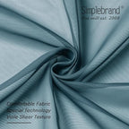 Simplebrand Dusty Blue Sheer Curtains 84 Inches Long, Light Filtering Rod Pocket Solid Color Window Sheer Curtain Panels, Elegant Curtains & Drapes for Living Room, Bedroom 2 Panels (42" W x 84" L)