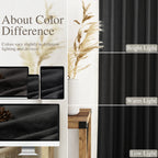 Black Semi Sheer Linen Curtains 72 inch Length for Living Room Back Tab Rod Pocket Modern Long Skinny Curtains Dividing Closet Decor Cotton Textured Gauze Curtain for Laundry Bedroom Office 38x72