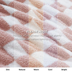Bedsure GentleSoft Pink Checkered Throw Blanket for Couch - Soft Cozy Fluffy Blanket, Lightweight Warm Knit All Season Plaid Blankets for Bed Sofa, Birthday, for Women, 50x60 Inches