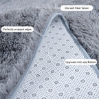 Quntue Runner Rugs for Bedroom 2x6 Rug Runners for Hallways Non Slip Soft Shag Bedside Rug, Fluffy Area Rug Throw Rugs for Living Room, Floor Carpet Runner for Nursery Kids Dorm, Grey