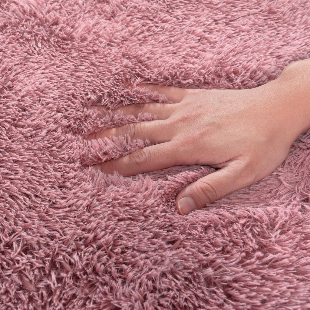Quntue Rugs for Living Room 8x10, Soft Shaggy Modern Shag Area Rug for Bedroom, Upgrade Non-Slip Plush Fluffy Carpet for Kids Boys Girls Room Home Decor Aesthetic, Blush