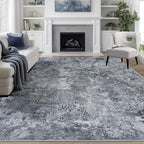 Aelenmu 9x12 Area Rugs for Living Room Washable Bedroom Dining Room Black