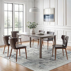 6x9 Abstract Area Rugs for Living Room 6 x 9 Washable Non Slip Low Pile Gray Rugs for Bedroom Dining Room Foldable Thin Gray Blue