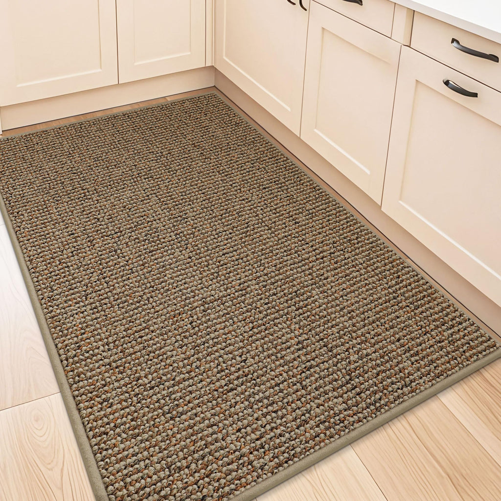 BEQHAUSE Kitchen Rugs 32"x48", Non-Slip Kitchen Mats for Floor, Taupe