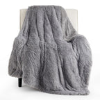 Bedsure GentleSoft Fluffy Grey Throw Blanket, Grey Decor Cozy Gifts for Women Men, Soft Sherpa Fleece Fuzzy Plush Thick Warm Faux Fur Throw Blanket for Couch Bed Sofa, Gray Gifts, 50x60