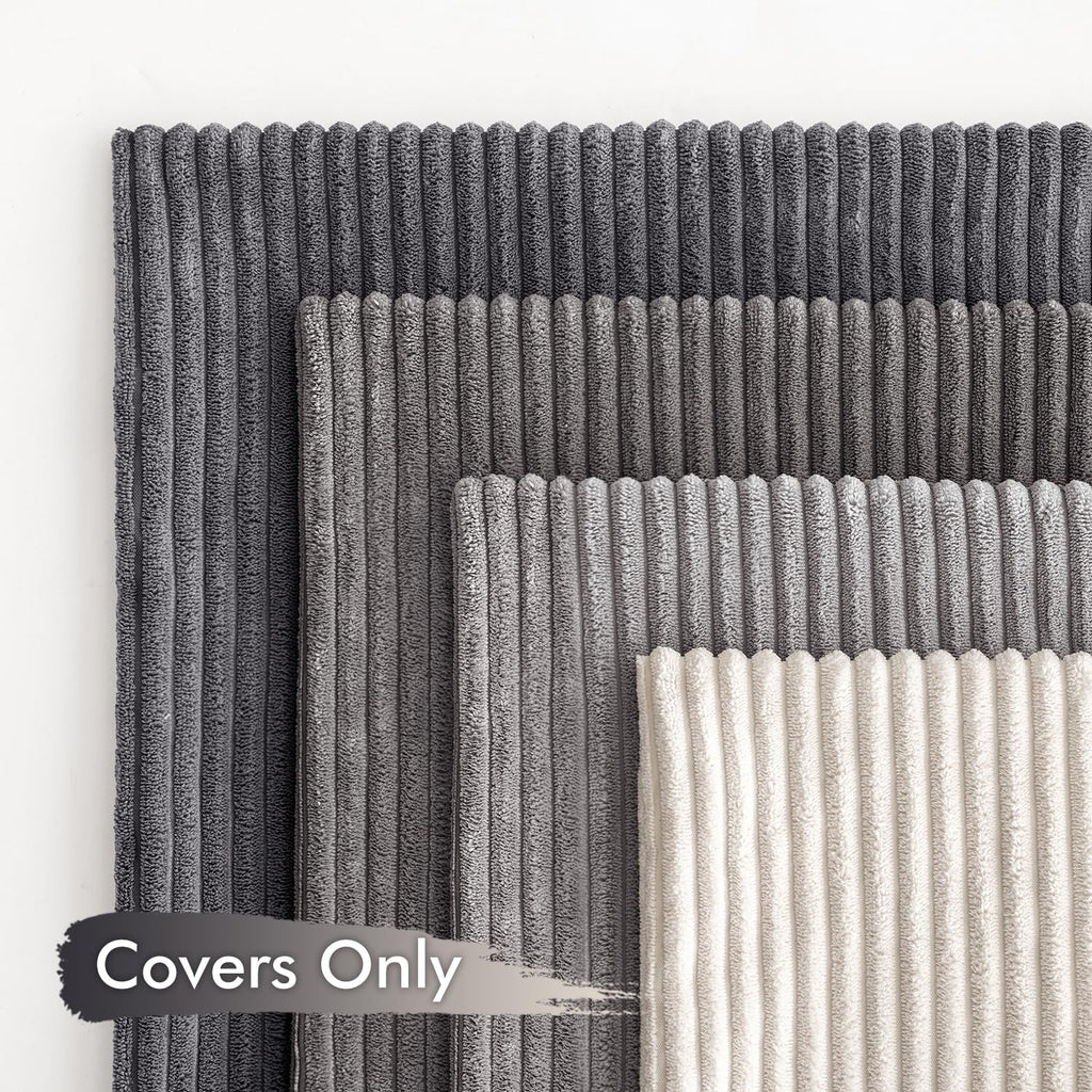 MIULEE Soft Corduroy Decorative Throw Pillow Covers Neutral Grey 18x18