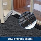 8'x4' Front Door Mat, Extra Large Indoor Outdoor Doormat, Heavy Duty Commercial Floor Mat, Non Slip Rubber Backing Welcome Mats for Entryway, High Traffic Area, Waterproof, Low-Profile, Easy to Clean