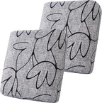 Smiry Printed Couch Cushion Covers, Stretch Soft Couch Covers for Sofa, Washable Non-Slip Sofa Slipcover Furniture Protector for Indoor and Outdoor (2 Pack, Grey and Black)