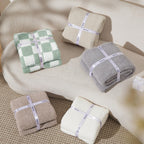 Bedsure GentleSoft Checkered Throw Blanket for Couch - Super Soft Cozy Fluffy Green Blanket, Lightweight Warm Knit All Season Blanket for Bed Sofa, Birthday, for Women, 50x60 Inches
