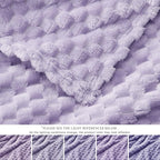 EXQ Home Fleece Throw Blanket for Couch or Bed - 3D Imitation Turtle Shell Jacquard Decorative Blankets - Cozy Soft Lightweight Fuzzy Flannel Blanket Suitable for All Seasons(50"×60",Light Purple)