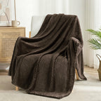 Exclusivo Mezcla Soft Waffle Fleece Bed Blanket King Size, Coffee