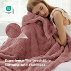 Bedsure GentleSoft Blankets Queen Size for Bed - Super Soft Cozy Blanket for Women Kids Girls, Large Fuzzy Fleece Throw for Bedroom Decor, Dusty Pink, 90x90 Inches