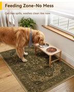 RELEANY Washable Area Rug, Small 2'x3', Brown/Dark Brown