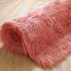 Goolela Pink Fluffy Rug 4x6 Fuzzy Faux Fur Shag Sheepskin Shaggy Rug for Bedroom Living Room Washable Rectangle