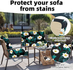 8Pcs Outdoor Cushion Covers, Patio Cushion Covers,Stretch Elastic Slipcovers, Replacement Washable & Reusable Furniture Protector for Patio Couch (Daisy,Cover Only)