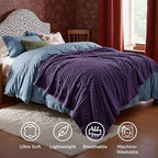 Bedsure GentleSoft Purple Fleece Blanket for Couch - Cozy Soft Blankets for Women, Cute Small Throws for Girls, 60x80 Inches