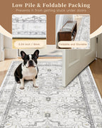 Madane Washable Runner Rugs 2x10 Long for Hallway Kitchen, Grey