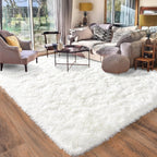 Quntue Rugs for Living Room 8x10, Soft Shaggy Modern Shag Area Rug for Bedroom, Upgrade Non-Slip Plush Fluffy Carpet for Kids Boys Girls Room Home Decor Aesthetic, Light Grey