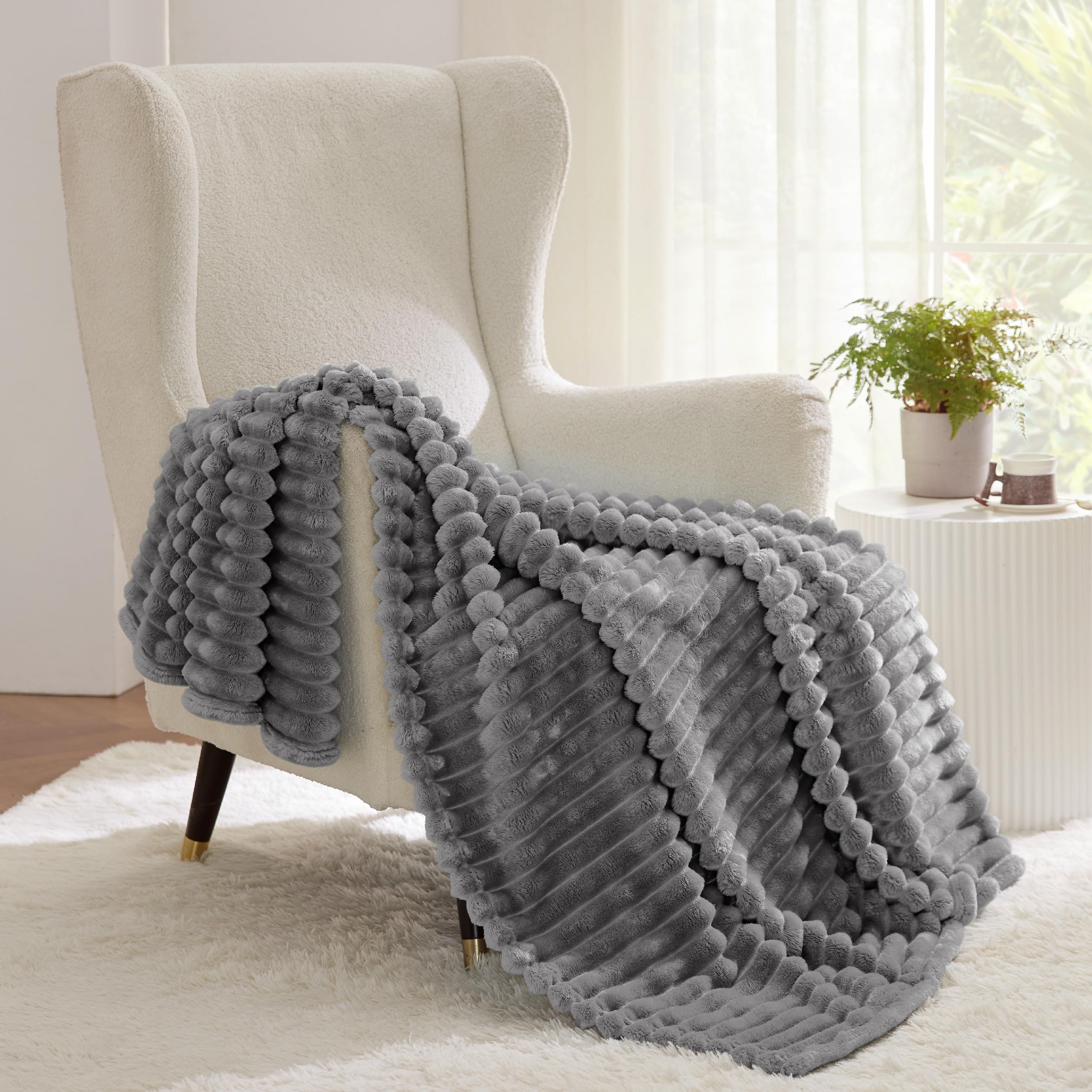 Bedsure Soft Twin XL Blanket for Bed Dorm Frost Gray 66"x90"