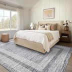 GarveeHome Modern Geometric Area Rug 5x7 Distressed Bordered Washable Non Slip Floor Carpet