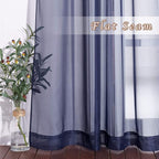 NICETOWN Sheer Voile Curtain Panels - Transparent Grommet Top Sheer Window Treatment Curtains for Living Room (W54 x L96 Inches, Dark Blue, 2 Pieces)