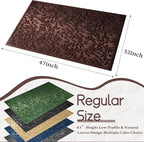 Coffee Brown Leaves Outdoor Indoor Entrance Door mat, Absorbent Durable Heavy Duty Welcome Front Door Mat,Thick Natural Rubber Back,Easy Clean Entryway Mat 47x32 Inch, Low Profile