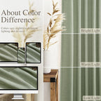 Nanspring Light Sage Linen Curtains 90 Inch Long 2 Panels Set for Bedroom Living Room Light Sage Linen Textured Window Drapes Semi Sheer Light Filtering Rod Pocket Back Tab Farmhouse Curtain 52x90